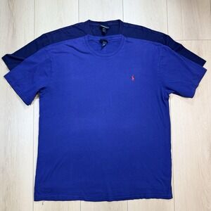 VTG Polo Ralph‎ Lauren Men's XLT Tall T-Shirt Lot Blue Navy Pony Logo Cotton Y2K